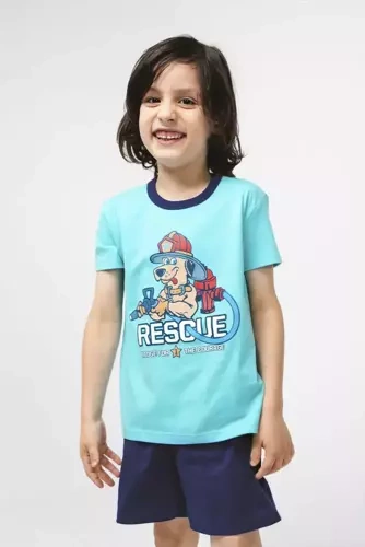 Remek Pigiama bambino manica corta, pantaloni Moda Italiana - turchese