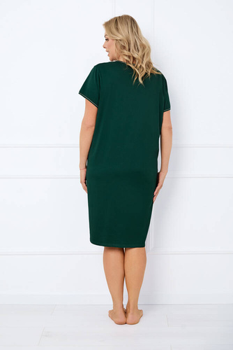 Camicia Florisa da donna a maniche corte Italian Fashion - verde scuro