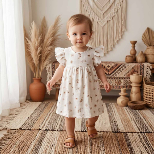 Nicol 224250 Abito in Mussola per Bambina 100% Cotone per l'Estate