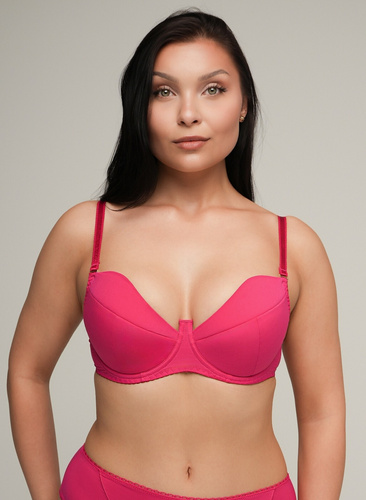 2204 Reggiseno push-up Ava - fucsia, liscio, glamour e femminile