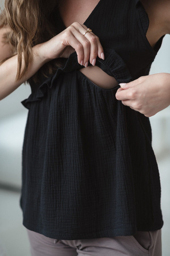 Milky Butterfly Camicetta per la maternità e l'allattamento - comfort e stile Milk&Love nero