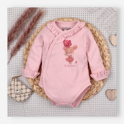 Body Nini Little Mouse 100% cotone biologico, prodotto in Polonia