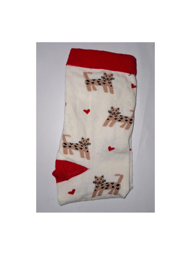 0200.196 Gatti e cuori Milena - calze da donna, ecru
