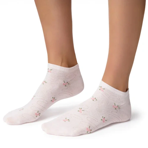 Stopki damskie Steven 114 Summer bawełniane cienkie do sneakersów jasnoróżowe 170