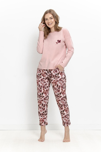 Pigiama donna Taro Ardenia 3625 rosa 100% cotone manica lunga 7/8