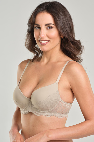 GUENDA Tortora Reggiseno Imbottito con Pizzo e Ferretto