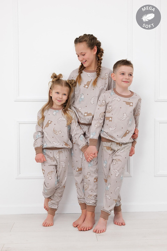 Italian Fashion Filka Pigiama bambino Mega Soft lungo con gatti caldo