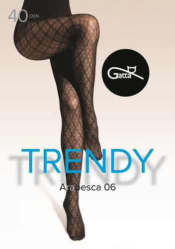Arabesca 06 Collant Gatta - 40 den, motivo decorativo, opaco