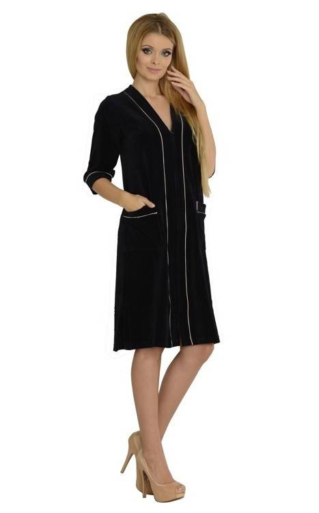 974 / 352 Vestaglia da donna in velluto Forex - blu navy