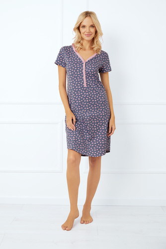 Camicia da notte e chemise da allattamento Tiana, manica corta Moda italiana - stampa