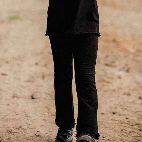 Simply Comfy Leggings per bambini - pantaloni a campana Eevi nero - 100% cotone, comodi e alla moda