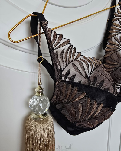 Unikat Evani reggiseno soft nero ricamato comfort sostegno seno grande