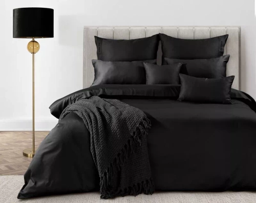 1B Elegante biancheria da letto in raso Eva Minge Eurofirany nero | 100% cotone macosatino