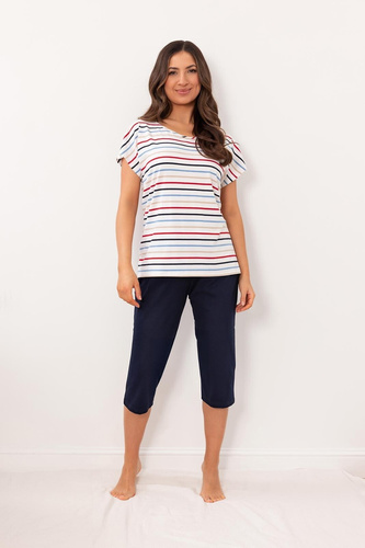 Pigiama donna Regina 4001 viscosa righe 3/4 comodo leggero