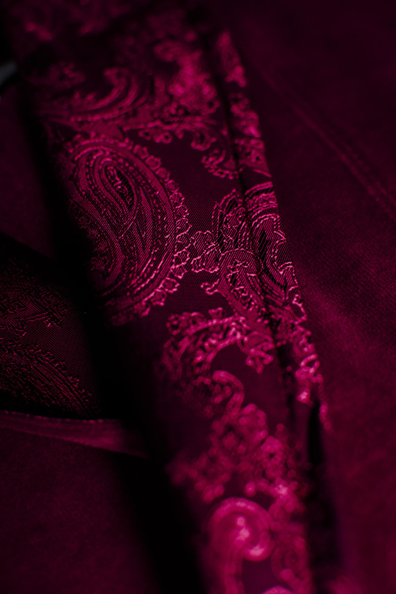 866 Noble Accappatoio in velluto De Lafense da uomo - corto, elegante, in cotone - bordeaux