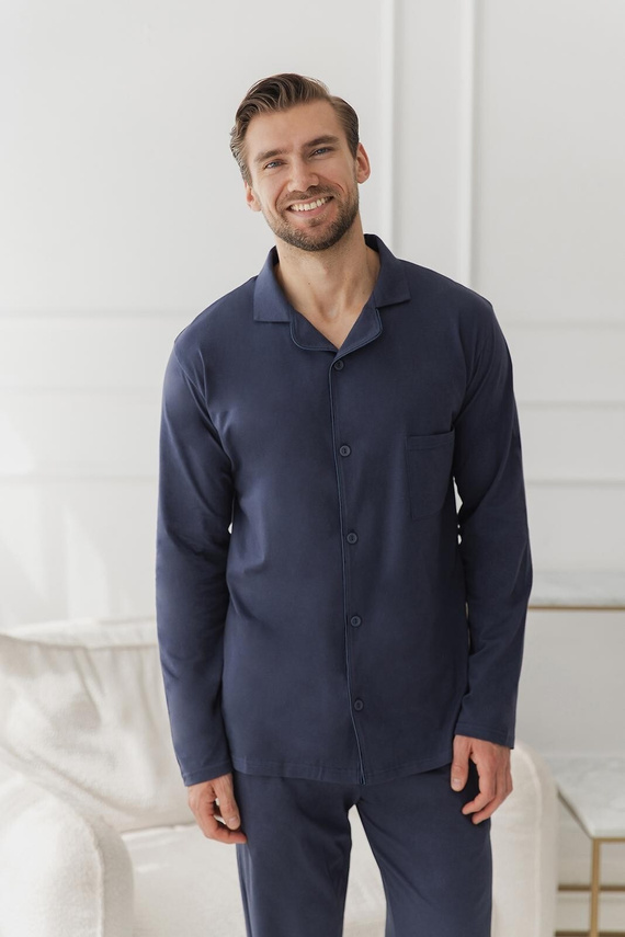 3474 Lorenzo Pigiama uomo Taro jeans - cotone, pantaloni lunghi, tasche