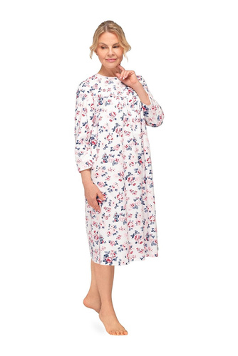 Bogna II 204 Camicia da notte Martel 39 rosa in cotone con maniche lunghe, abbottonata, ideale come regalo per la nonna