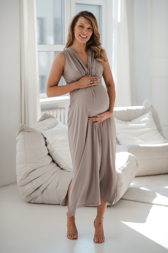 Abito premaman e allattamento Loop MAXI Milk&Love in viscosa cappuccino
