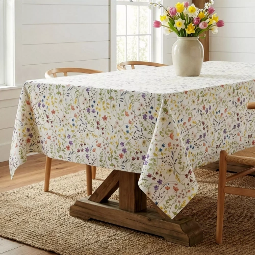 Tovaglia ANNA Eurofirany antimacchia bianco-viola fiori