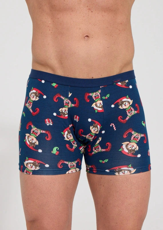 007/88 Elf Boxer da uomo Cornette Christmas in cotone aderenti con motivo natalizio