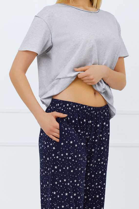 Arugia Pigiama donna manica corta, pantalone lungo Moda italiana - melange/stampa