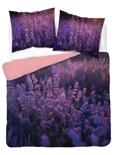 5317 Una biancheria da letto in microfibra 3D con motivo lavanda tramonto - Detexpol