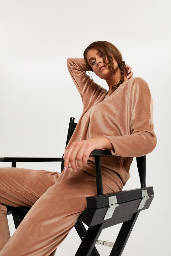 Set lungo da donna Juga. manica, lunghezza. pantaloni Italian Fashion - beige