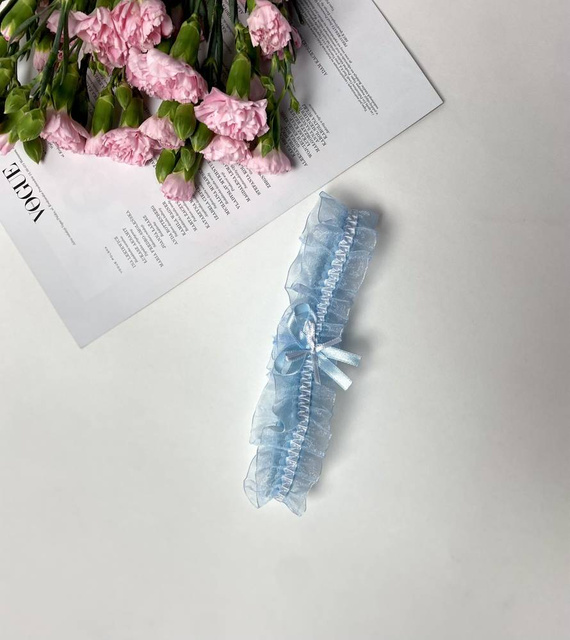 221 De Lafense giarrettiera in chiffon - azzurro