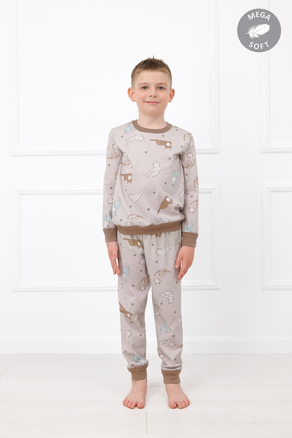 Italian Fashion Filka Pigiama bambino Mega Soft lungo con gatti caldo