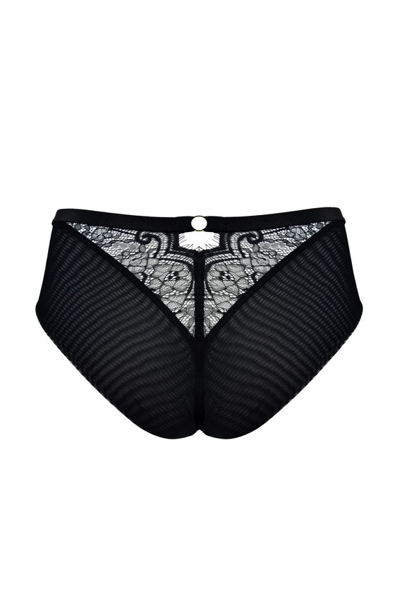 Mediolano Exclusive 19257 Slip brasiliano a vita alta nero in pizzo