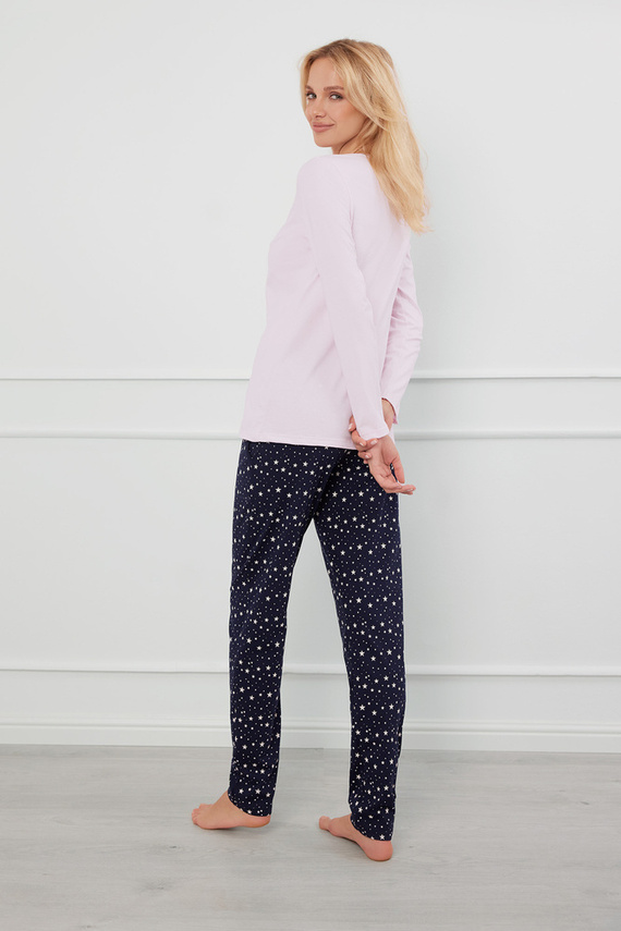 Arugia Pigiama donna manica lunga, pantalone lungo Moda italiana - rosa/stampa