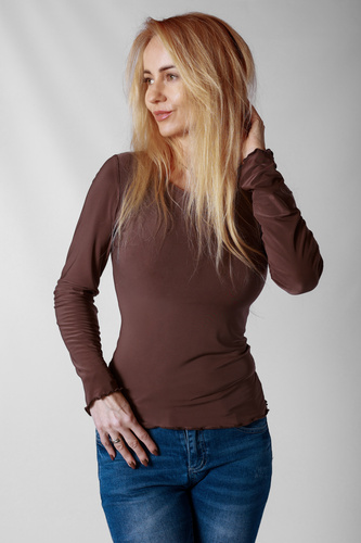 Blusa Selena Mirale in microfibra – blusa donna aderente