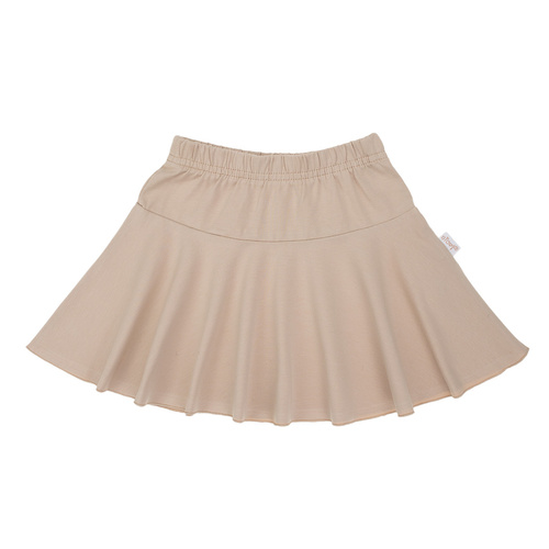169600 Nicol gonna bambina beige in cotone con fondo ondulato