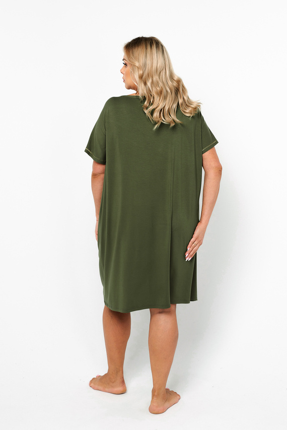 Natura Camicia da notte da donna, manica corta Moda italiana - kaki