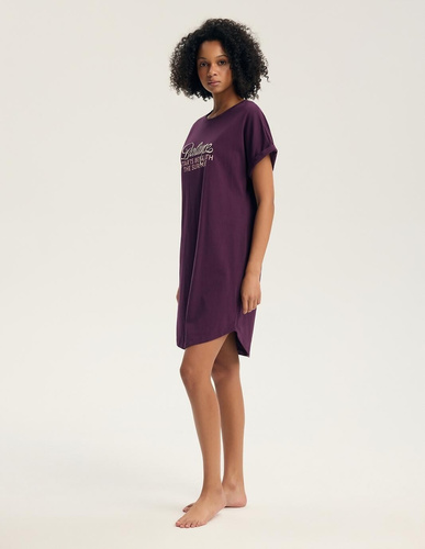 Camicia da notte Henderson 45404 Galla viola 100% cotone manica corta
