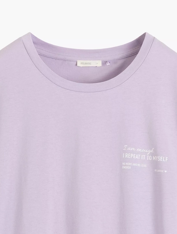 NLD-001 camicia da notte donna 100% cotone, taglio morbido