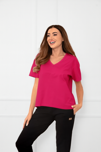 Klara - camicetta donna a maniche corte | Moda italiana amaranto