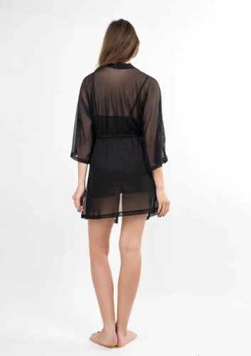 Zora chemise in tulle nero Dkaren | elegante vestaglia da donna in tulle