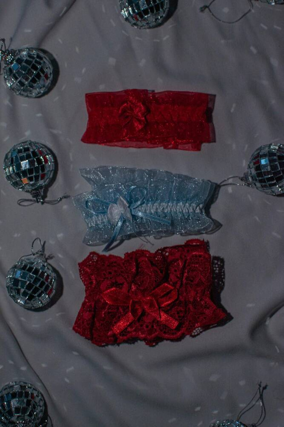 221 De Lafense giarrettiera in chiffon - rosso