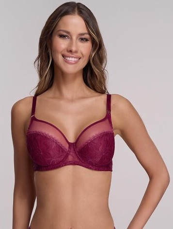 1396 Reggiseno morbido Ava - marrone, pizzo, con ferretto, busto grande