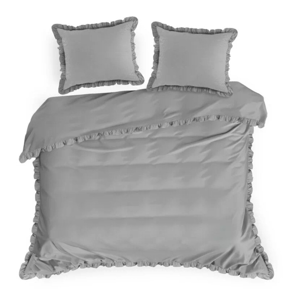 Biancheria da letto in cotone con balza Eurofirany 100% cotone con cerniera argento