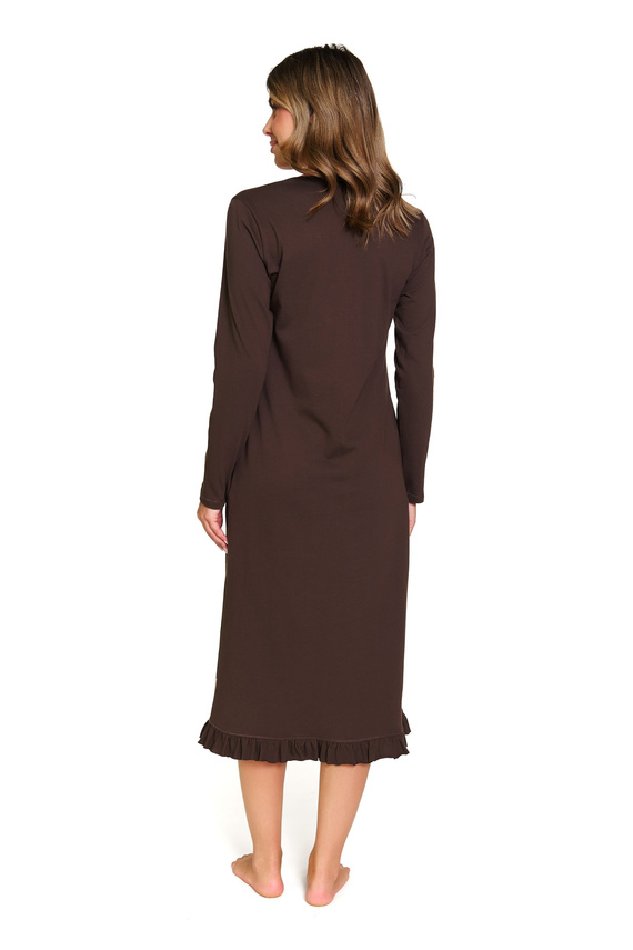 7318 Doctor Nap - Camicia da notte per gravidanza e allattamento in cotone | Produzione polacca - brownie