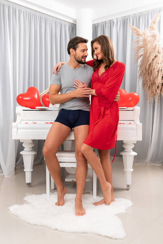 Camicia da notte a fascia larga Samaria Moda italiana - rosso