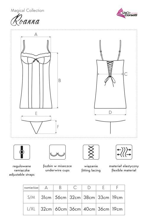 Roanna LC 90313 Set, chemise e perizoma LivCo Corsetti Fashion