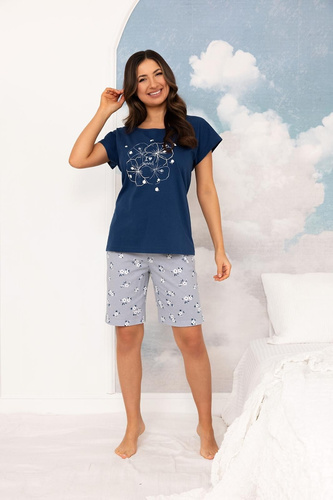 Pigiama donna Regina 4003 cotone corto stampa floreale comodo