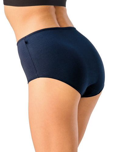 Slip da donna KEY LPC 635 B26 midi 2 pezzi in cotone nero e rosso