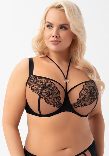 Gorsenia Vida K964 - Reggiseno morbido con ferretto, forte sostegno e arricchimento del seno, in pizzo, taglie forti