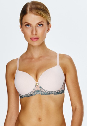 2550 Reggiseno Lupoline - push-up beige con imbottitura in gel e microfibra