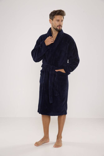 811 De Lafense vestaglia in felpa da uomo - blu navy