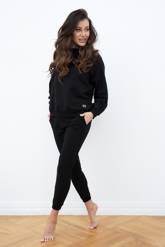 Parma Donna set manica lunga, pantaloni Moda Italiana - nero
